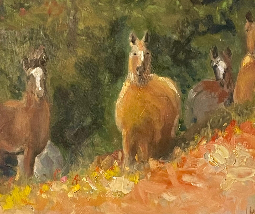 Guardians of the Forest equine oil painting