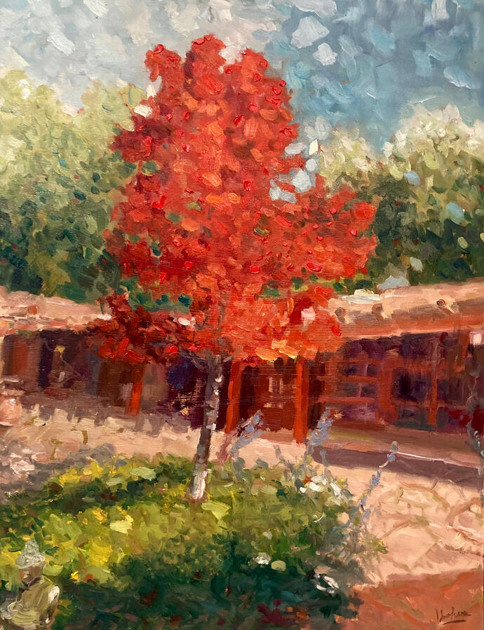 Buddha’s Sacred Tree — Oil on wood panel, 24 x 30in., $1800