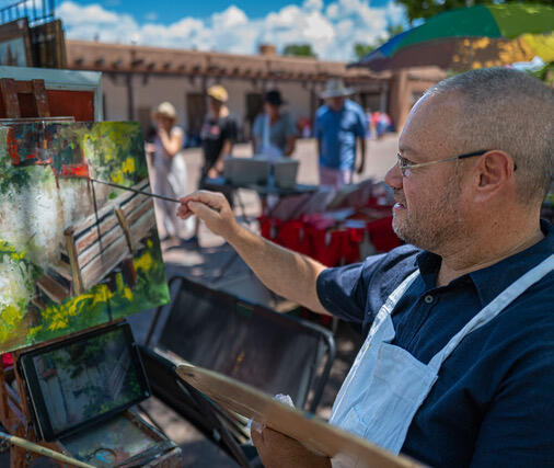 Painting at the Santa Fe Plaza